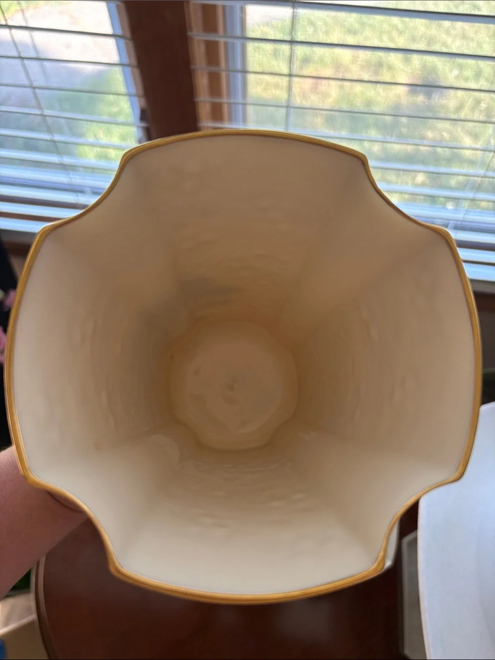 Vintage Lenox Ivory Embossed Floral Vase with 24K Gold Trim – 8